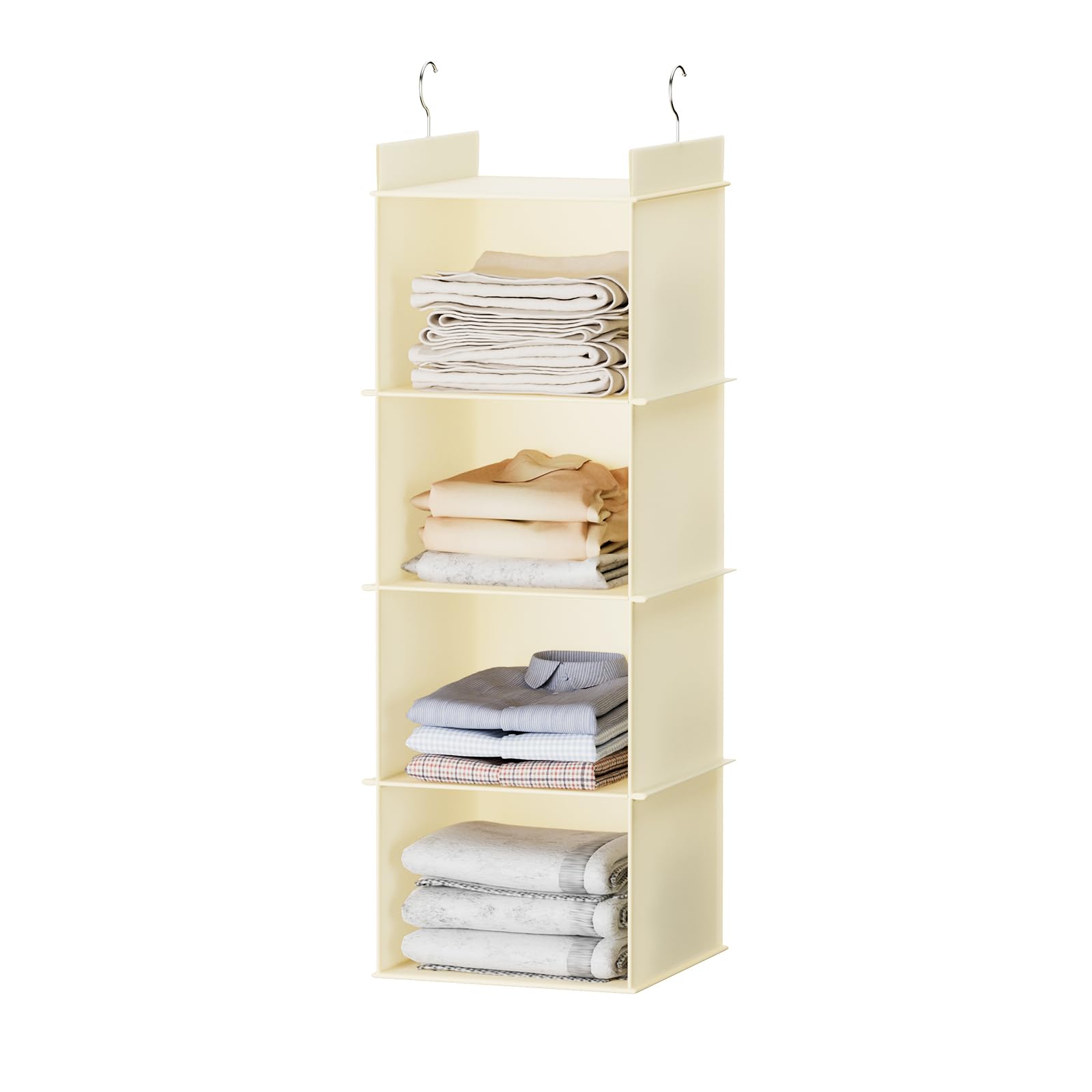 Photo 1 of YOUDENOVA Hanging Closet Organizer, 4-Shelf Closet Hanging Shelves, Beige