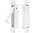 Dontay Pocket Door Pull Handle, Edge Pull, Professional Stainless Steel 304, Flush Mount Door Pull for Pocket Sliding Door (White, 2)