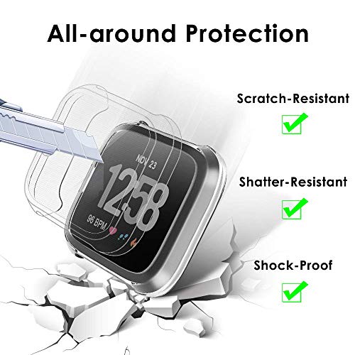 image for Cywulin TPU Screen Protector Case for Fitbit Versa Lite, Full Around P