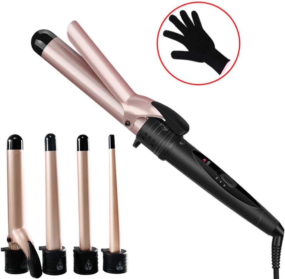 Seraphim Curly Hair Stick, Multi-Functional Five-in-One Hair Curler, LCD Liquid Crystal Display, Multi-Function Tube Change Head for Curling, Suitable for Home, College, Barber Shop,220v