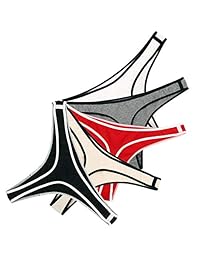 ETAOLINE - Tanga de algodón para mujer, ropa interior deportiva sin costuras, hipster, paquete de 5