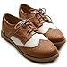 Ollio Women's Flat Shoe Wingtip Lace Up Two Tone Oxford