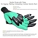 Garden Genie Gloves by Crocoin 2 pack with Fingertips Claws on each Hand, for Digging and Planting, for Right-handers & Left-handers, for Women & Men