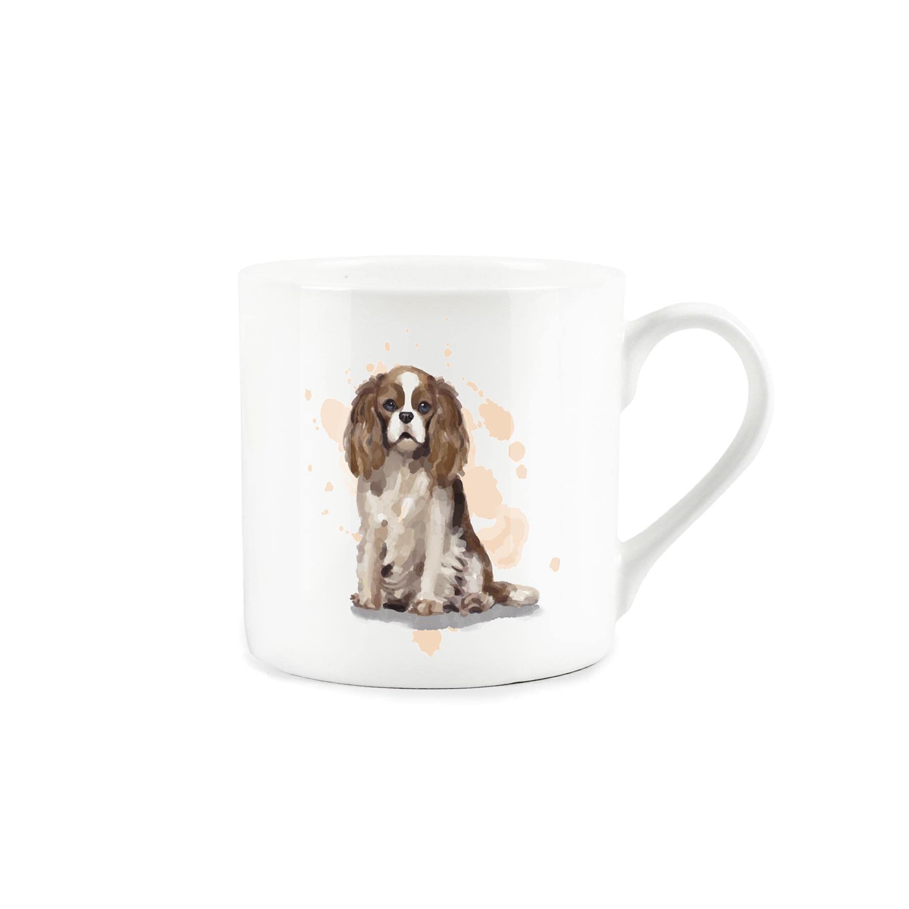 Purely Home King Charles Spaniel Mug - Bone China Blenheim Cavalier White Coffee/Tea Present Gift for Dog Lovers