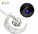 Onairmall Luminous Series Moon Love Heart Pendant Necklace Fluorescent Necklace,Glow in the Dark (Purple)