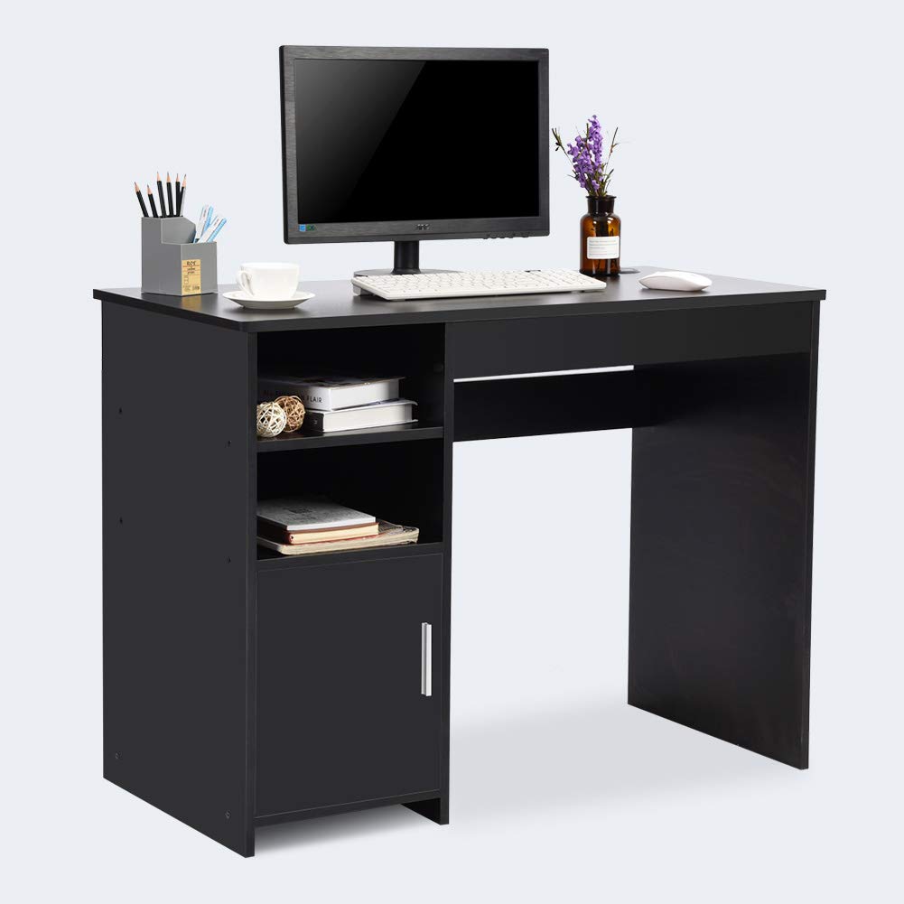 Life Computer Desk With Shelves And Cabinet For Home Office Pc Table Workstation Black Ej Home Kitchen Home Office Furniture Springcanyonwsd Com