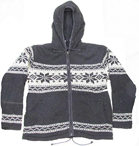 Shangri-La Nook 100% Wool Jacket With Fleece Lining Handmade Nepal Small