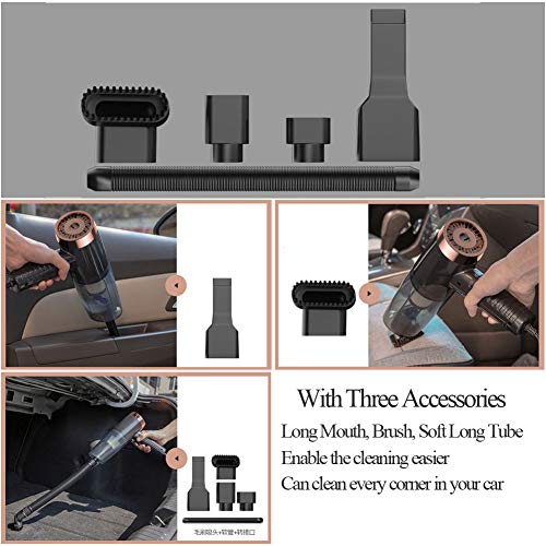 Portable Car Vacuum Cleaner High Power Handheld Vacuum 120W 4500Pa DC 12V Car Interior Cleaning Accessories Kit with LED Light and Aromatherapy Tablet