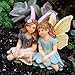 PRETMANNS Fairy Garden Fairies – Fairy Figurines – 2 Cute Sitting Fairies – BEST FRIENDS FAIRIES 1 Piece - Fairy Garden Supplies
