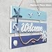 Homemaxs Welcome Sign, Beach Decor Wall Decor Premium Solid Wooden 16.5