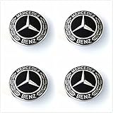 Gosweet Set of 4 Replacement Black WREATH Wheel Centre Center Rim Hub Caps Black 75mm Fit For MERCEDES BENZ C ML CLS S GL SL E CLK CL GL