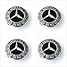Gosweet Set of 4 Replacement Black WREATH Wheel Centre Center Rim Hub Caps Black 75mm Fit For MERCEDES BENZ C ML CLS S GL SL E CLK CL GL