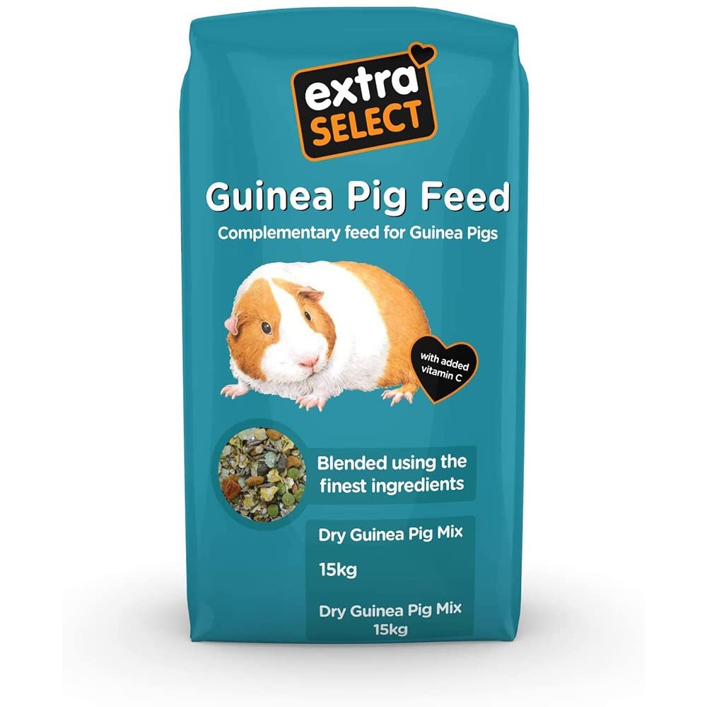 Extra Select Guinea Pig Food - Dry Muesli Mix with Concentrate Pellets, Flaked Maize, Grass Hay, Pea Flakes for Guinea Pigs with Vitamin C- Small Pet Feed -15kg