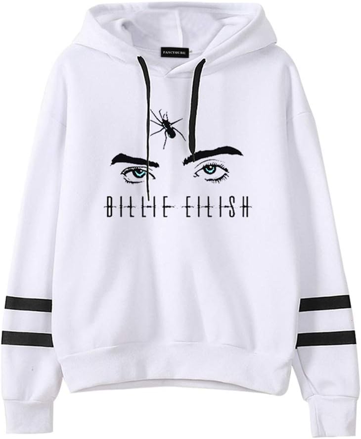 Women's Billie Eilish Hoodie Printed Sweatshirt Pullover Hoodies Casual Long Sleeve Funny Hooded Sweater