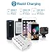 MANTO USB Charger, 60W 8 Port USB Charger Station Fast Charging Dock with 5ft Power Cord for Multi Devices, Multi Port USB Charging Hub for Smartphones Headphones Tablets (White)