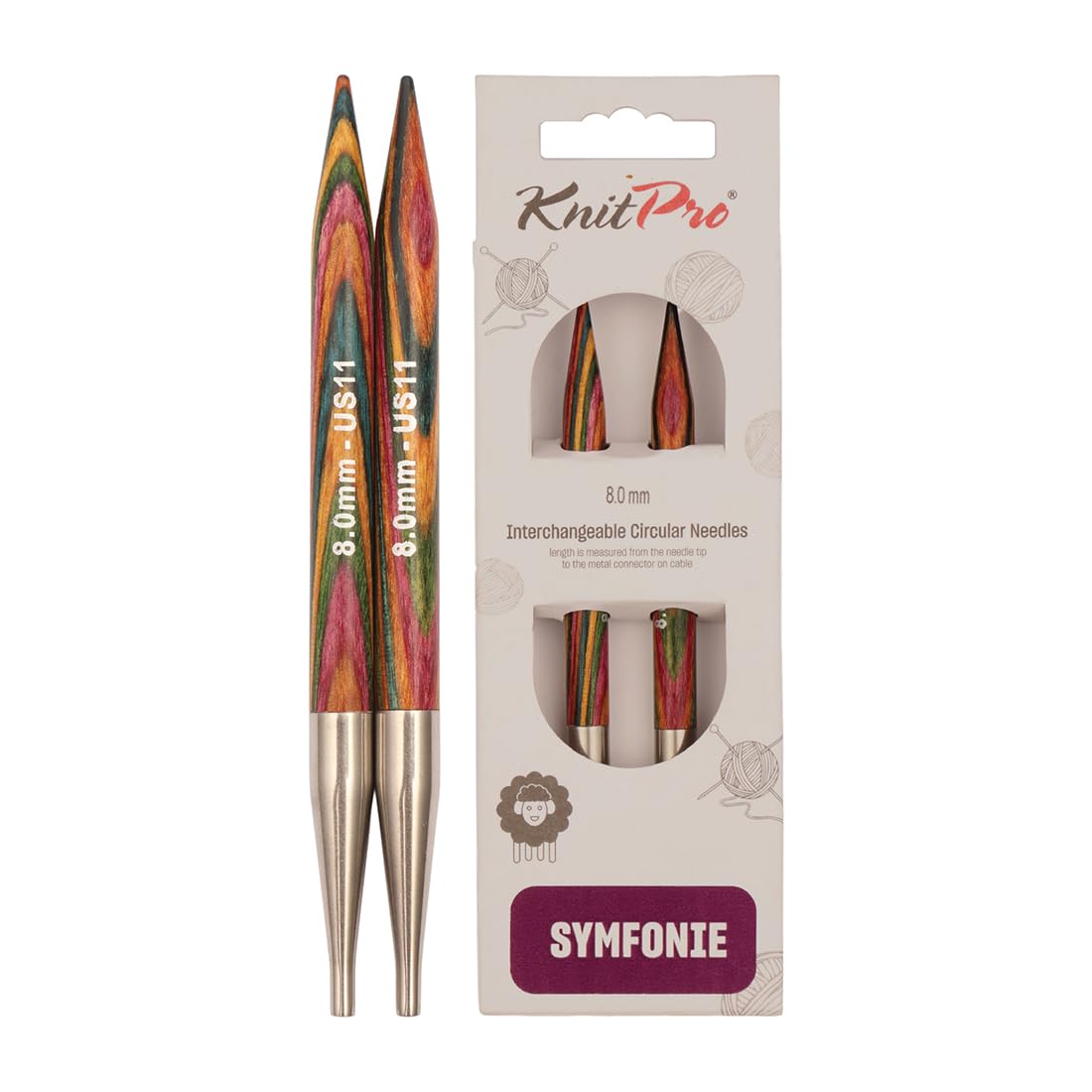 KnitPro Symfonie Interchangeable Circular Needles 5" (13cm) | 8.00mm
