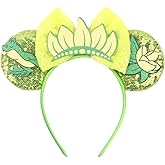 CLGIFT Princess Minnie Ears,Pick your color, Flower Minnie Ears, Floral minnie ears, Purple Sparkle Mouse Ears (T)