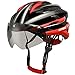 Base Camp With Detachable Goggles Vents Multi-sport Professional Cycling Bicycle Bike Helmet (red)