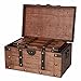 SLPR Alexander Wooden Treasure Chests - Set of 2, Antique Storage Trunks, Decorative Wood Storage Boxes with Hinged Lids for Keepsakes and Home Décor