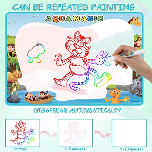 control future Aqua Magic Mat - Large Size Water Drawing Mats Kids Toys Painting Writing Magic Board, Aquadoodle Color Pad with Magic Pen for 3 4 5 6 7 8 Years Old Boy Girl Educational Toys Gift