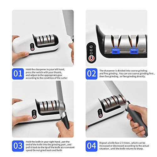 Professional Electric Knife Sharpener 2Stage Kitchen Knives Sharpening