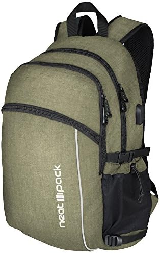 Laptop Backpack w/USB Charger Port ~ Fits 17 Inch Laptop and Tablet ~ Plentiful Storage with Anti Theft Pocket (Forest)