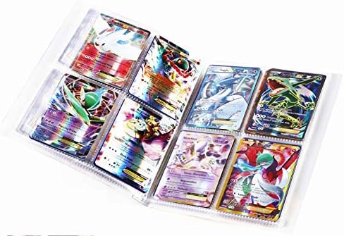 Trading Card Game Collectors Album (with A Gift 100pcs Flash Cards), Built-in Clear Protective Sleeve, 30 x 4-Pocket Pages, Holds 240 Cards