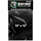 Bright Knight Decals Black 3M Reflective Tape, 10x12 Flat Sheet Vinyl | Motorcycle Helmet Stickers, Waterproof Safety Vinyl Wrap, Reflective Stickers for Helmet, Hard Hats, Cars, Bikes, and Rims