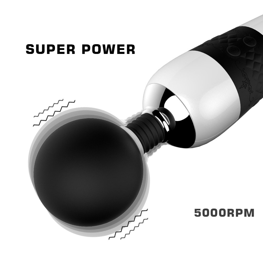 Cordless Magic Therapeutic Wand Massager Handheld - April 14TH 7 Pattern / 4 Speed for Muscle Aches & Sports Recovery, Rechargeable & Waterproof, Travel-Friendly, (Black-Enhanced Version)