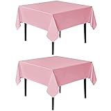 sancua Square Tablecloths 54x54 Inch, 2 Pack - Pink