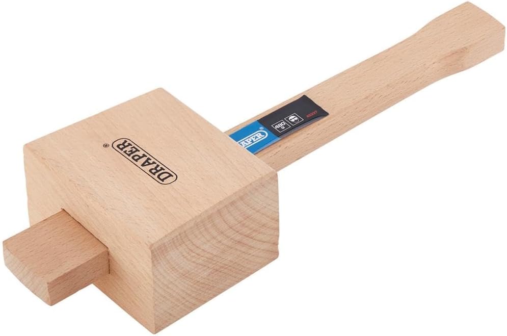 Draper Expert Beech Wood Mallet 480g Solid Head Angled Faces 80x55mm