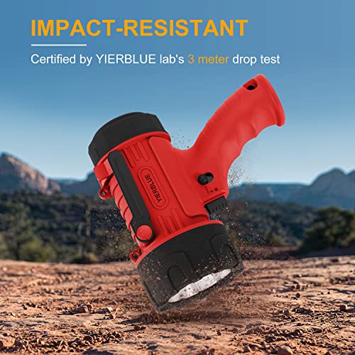 YIERBLUE Rechargeable Spotlight Flashlight with 300000 Lumen LED, IP67