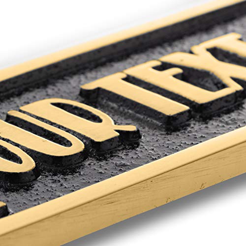 The Metal Foundry Custom Text Metal Door Sign. Art Deco Style Home Décor Accessories Door Or Wall Brass Plaque. Handmade in England. - Thumbnail 2