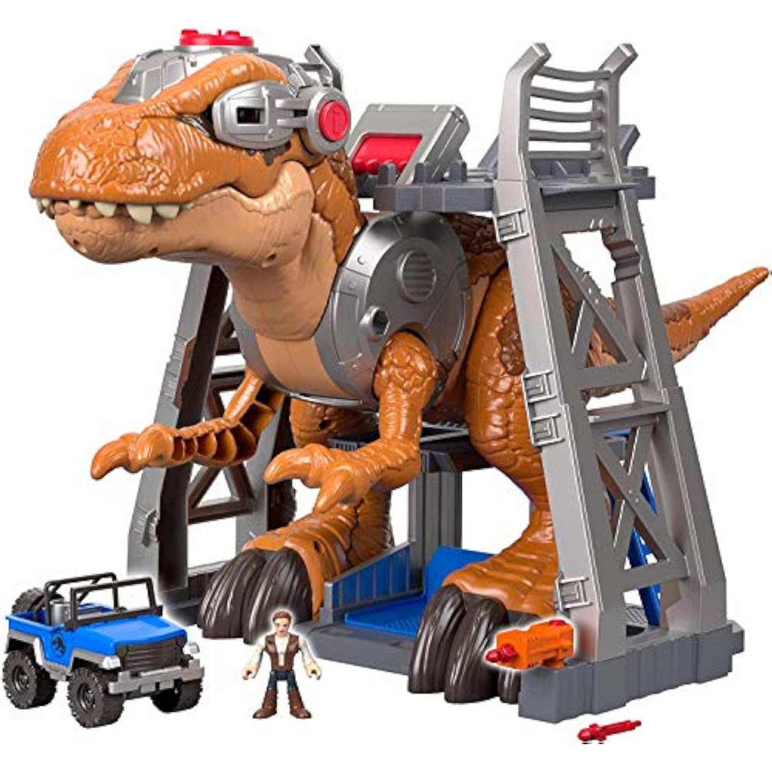 Fisher-Price Imaginext Jurassic World Thrashin Action T Rex - Figura De Dinosaurio Para Niños Preescolares De 3 A 8 Años