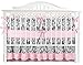 7 Pieces Set Ruffle Grey Pink Floral Baby Crib Nursery Bedding Set Ruffle Sheet
