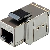 Monoprice Shielded Straight Through Cat6A RJ45 Keystone in-Line Coupler - 10G, Use for Networking As an Extender Between Two Patch Cables, Silver