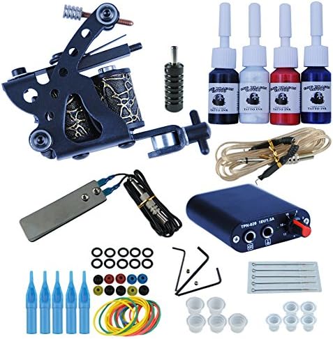 Wanna Permanent Makeup Machine Tattoo Beginner Kits 8 Wrap Coils Guns Tattoo MachineSet Black Pigment Sets Power Supply Tato Supplies