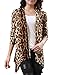 Allegra K Women's Drape Front Open Cardigan Long Sleeve Casual Lightweight Irregular Hem Large Beige Coffee