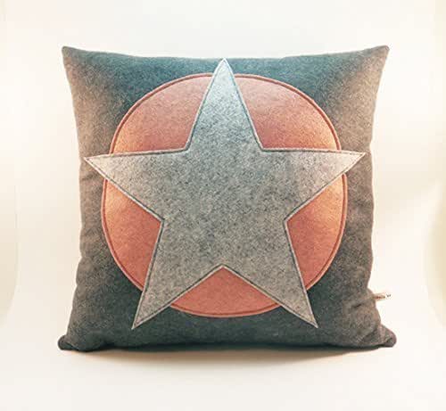 Amazon Com Gray And Pink Wool Felt Star Pillow Handmade