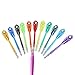 Jiulyning Peacock Feather Pattern Colored Gel Ink Pen, Fine Point 0.38mm, Pack of 12