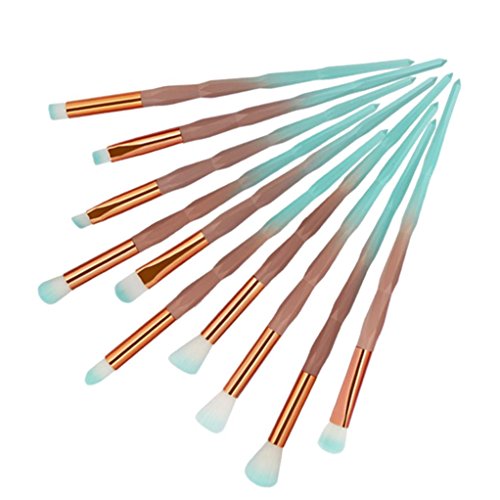 Hmlai Hot Sale 10pcs/set Makeup Brush Set Eye Shadow Contour Eye Lip Brush Cosmetics Blending Brush Tool (D)