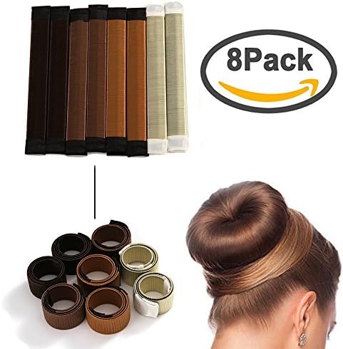 Bun Maker, 8Pcs Hair Bun Making, DIY Hair Styling Twist Donut Bun Hairstyle Tool for Women Girls