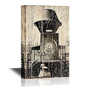 Canvas Wall Art - Detail of Vintage Train Converted to Black and White - Gallery Wrap Modern Home Art | Ready to Hang - 12x18 inches