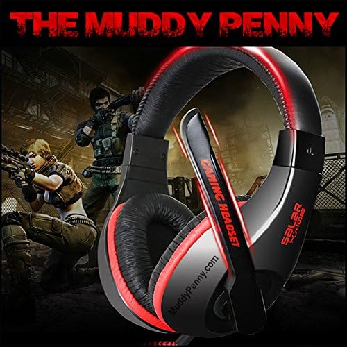 MP Gaming Headset with Quality Sound & Deep Bass, Fits Over Ear, Headphones with Microphone and Volume Controller works with PC IPHONE SAMSUNG - Bulk The Muddy Penny