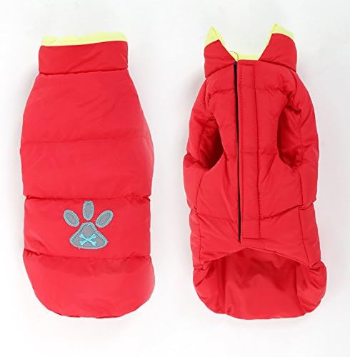 SiYang Winter Waterproof Dog Vest Coats Jackets,Warm Reversible Outwear for Small Medium Large Dogs(Red,L)