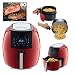 GoWISE USA 1700-Watt 5.8-QT 8-in-1 Digital Air Fryer and 50 Recipes for your Air Fryer Book (Black) (Red) primary