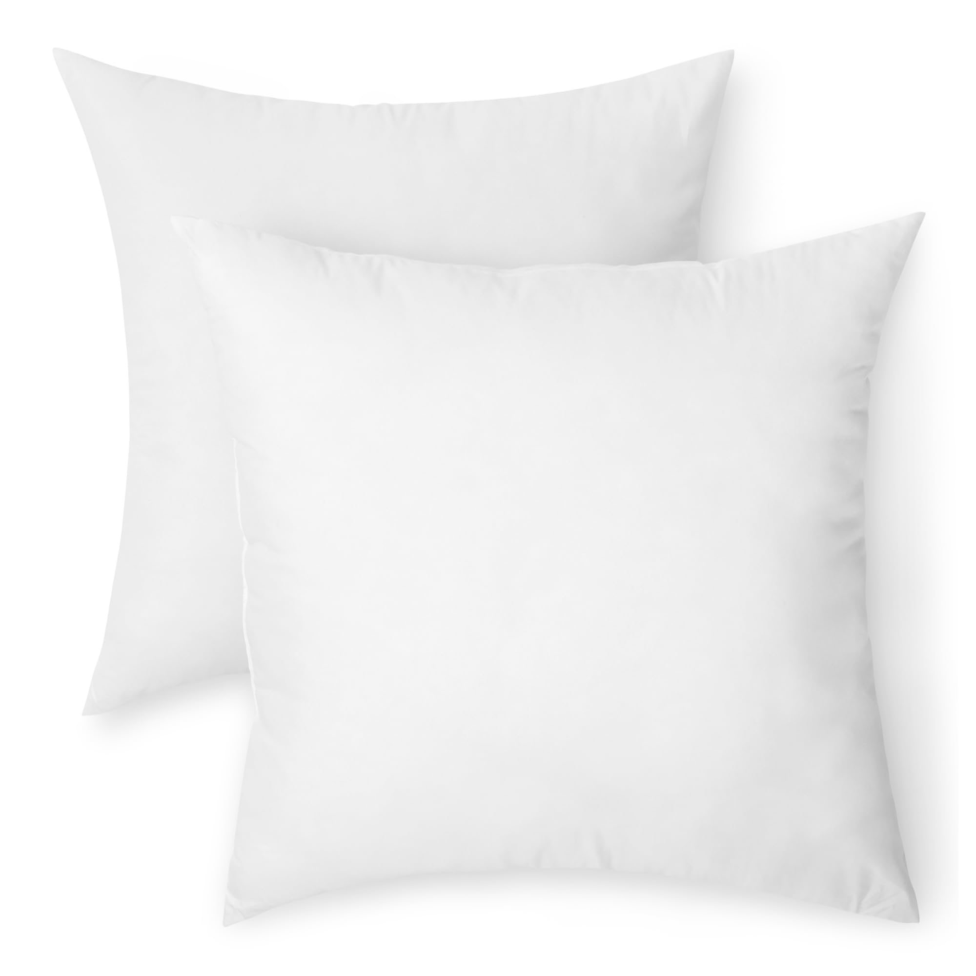 Amazon Basics Square Hypoallergenic Pillow Insert, Sofa Bed Couch Decorative Stuffer, 20", 2 Pack