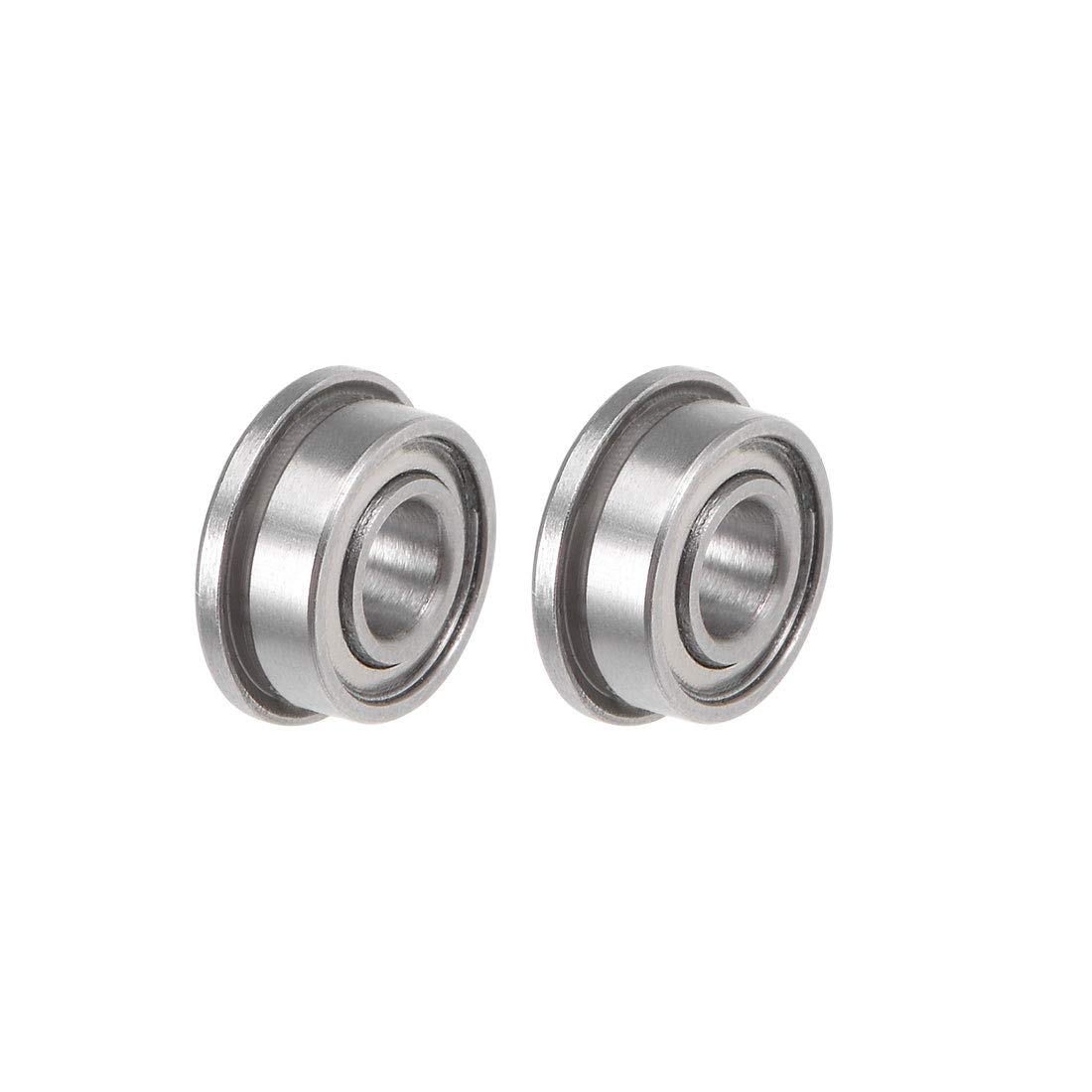 sourcing map F683ZZ Flanged Ball Bearing 3x7x3mm Shielded Chrome Steel Flange Rip Bearings 2pcs