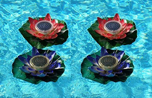 Solar Powered Color Changing Light for Garden, Walkway or Pool - Water Lily 4 Pk