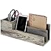MyGift Rustic Torched Wood Desktop Pencil Cup/Pen Caddy and 2 Slot Letter Sorter Office Accessory Organizer Station